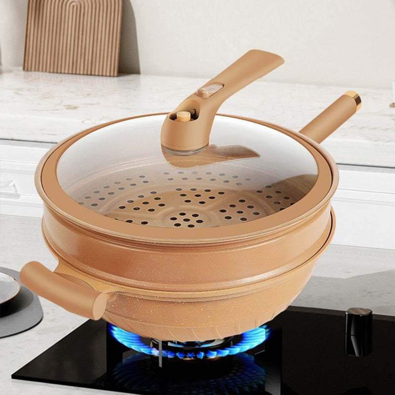 Non-Stick Wok With Steamer Basket