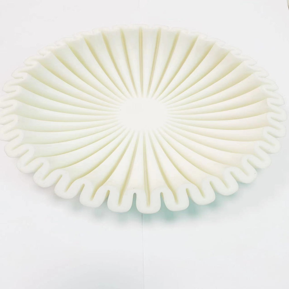 Round Fluted White Marble Bowl